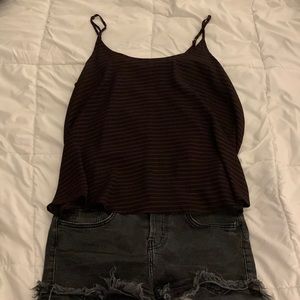 Apt 9 Black and Maroon Striped Tank
